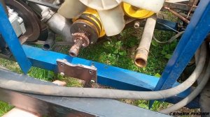 установка НШ на самодельный трактор с приводом отключения