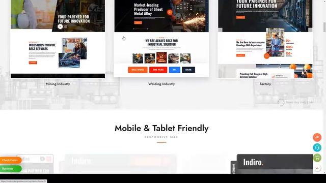 Indiro Factory and Industry WordPress Theme agency portfolio смотреть онлайн