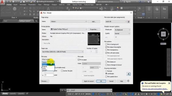 How to Convert AutoCAD DWG file to PNG | AutoCAD dwg to png image