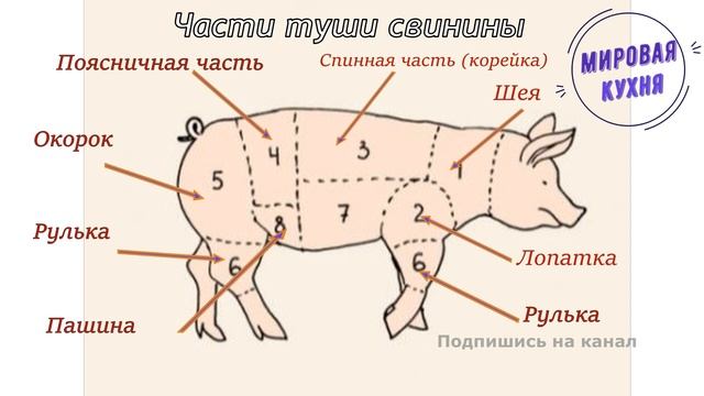 Части туши свинины (читать описание) смотреть онлайн