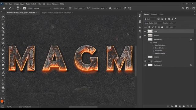 How to create a Magma Text Effect in Adobe Photoshop 2023 | Photoshop Tutorial смотреть онлайн