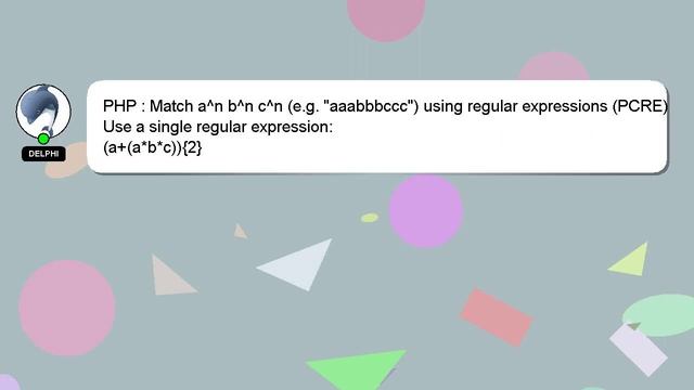PHP : Match a^n b^n c^n (e.g. "aaabbbccc") using regular expressions (PCRE) смотреть онлайн