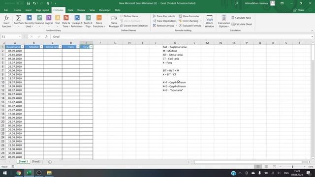 Excel - Edate, Eomonth funksiyaları смотреть онлайн
