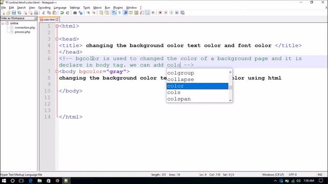 html -part2 :- set the background color text color and font color смотреть онлайн