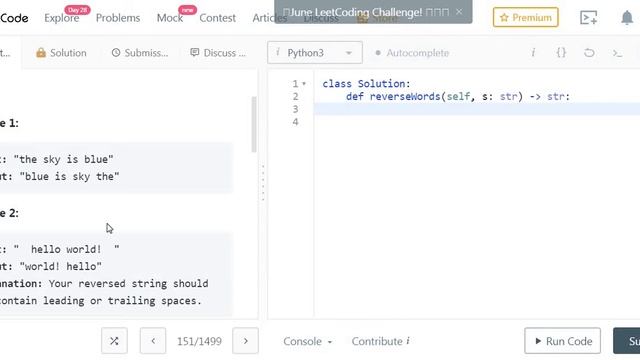 LeetCode 151: Reverse Words in a String (Python Code) смотреть онлайн