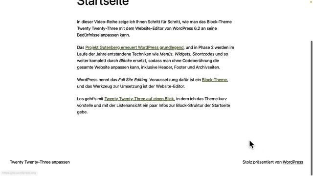 01. Einführung und Übungswebsite - Twenty Twenty-Three und der Website-Editor von WordPress 6.2 смотреть онлайн