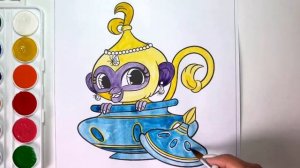 Шиммер и Шайн раскраска. Как нарисовать обезьянку Талу и украсить ее стразами и блестками.