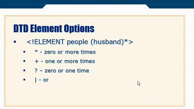 XML Tutorial 26 DTD Schema Element Options смотреть онлайн