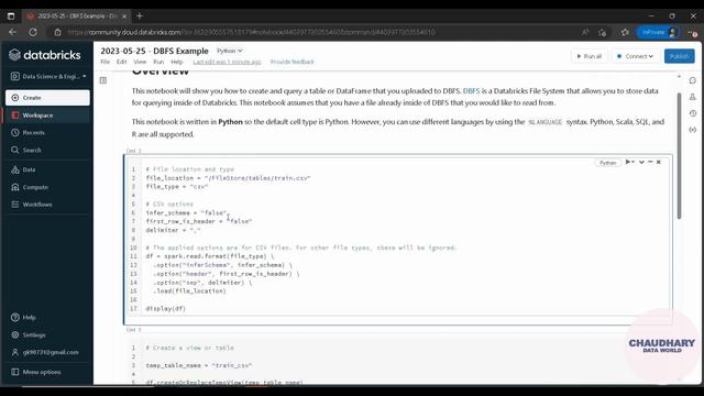 Getting Started with Pyspark in Databricks - Loading file to Dataframe смотреть онлайн