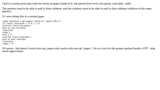 Wordpress: Query in a Hierarchical Custom Post Type for Children vs Siblings смотреть онлайн