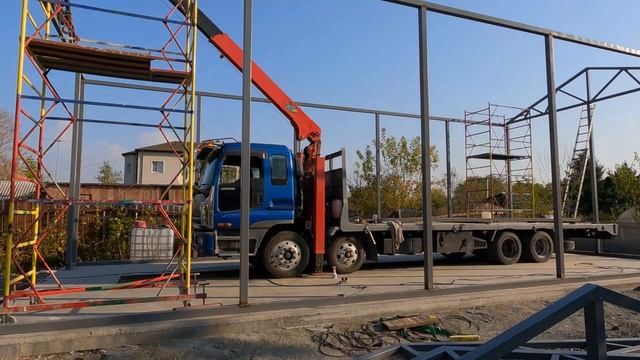 Каркас для сэндвич-панелей (Строительство гаража под спецтехнику. Часть 4) смотреть онлайн