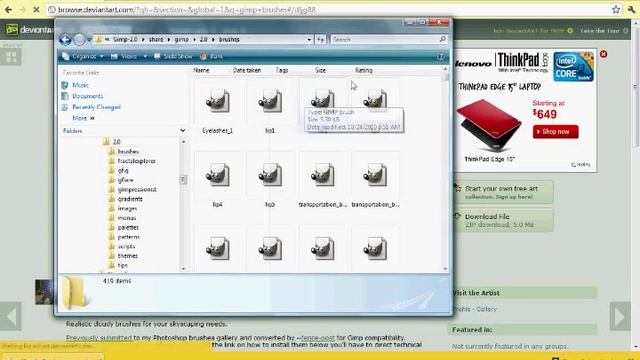 How to download and save GIMP brushes TUTORIAL смотреть онлайн