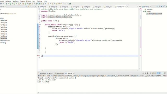 eclipse workspace threding src threding Task9 java Eclipse IDE 2023 04 27 07 44 26 смотреть онлайн