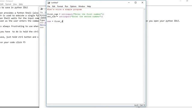 How to save python files on python IDLE смотреть онлайн