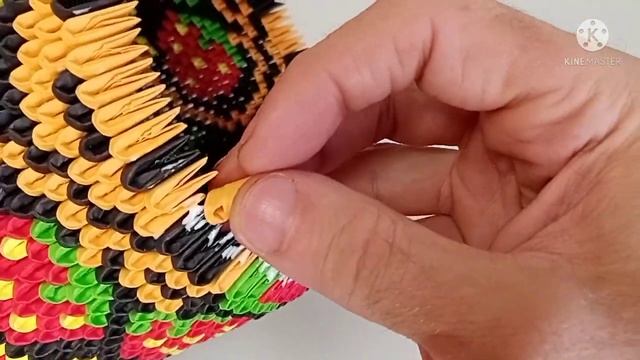 Модульное оригами. Ваза с рисунком в стиле хохлома ( мастер-класс) 2 часть смотреть онлайн