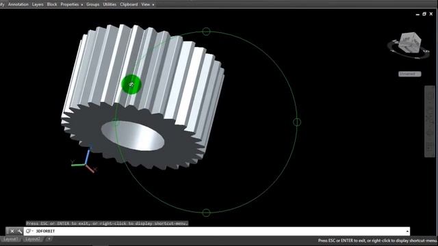 3D Modelling Gear in AutoCAD 2015 смотреть онлайн