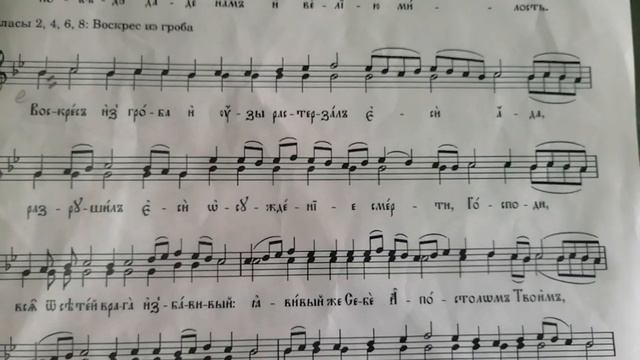 Тропари Воскресные гл. 2,4,6,8 по Великом славословии. Валаамский роспев . Исон. Нотный разбор. смотреть онлайн