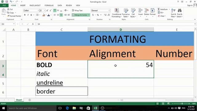 This Video Shows Cell Formatting In Excel/How To Format Cells In Excel