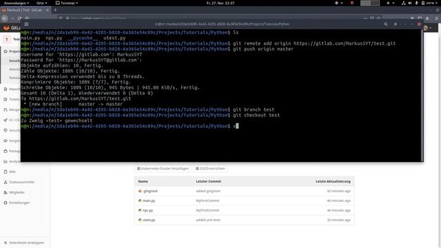 Git Tutorial #04 Remote-Repos mit GitLab [Full-HD] [Deutsch/German] смотреть онлайн