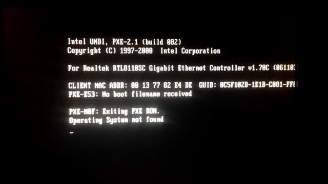 No boot filename received смотреть онлайн