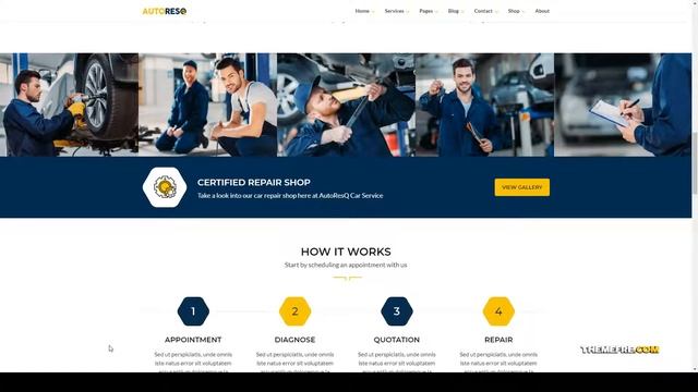 Autoresq - Car Repair WordPress Theme tires shop mechanic Easy Create Website смотреть онлайн