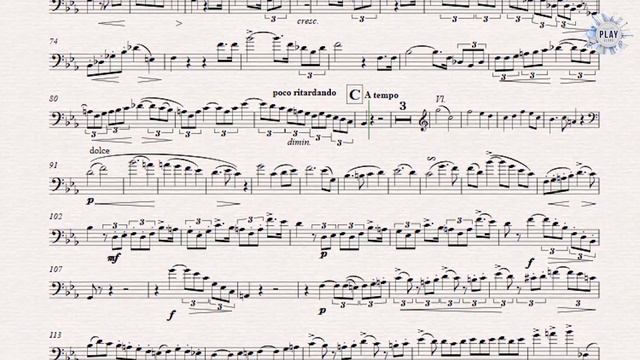 CONCERTINO FOR TROMBONE (F. DAVID) - (Full version without metronome and tempos 116-120-123-126 👇📲🎼 смотреть онлайн