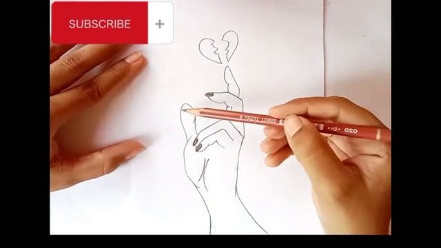Beautiful hand drawing with broken heart || Sad mood drawing смотреть онлайн