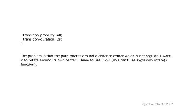 HTML : Rotating a SVG path using CSS3 around its own center смотреть онлайн