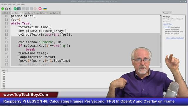 Raspberry Pi LESSON 46: Calculating Frames Per Second (FPS) In OpenCV and Overlay on Frame смотреть онлайн