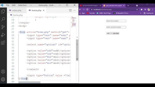 Our First project calculator using php.... смотреть онлайн