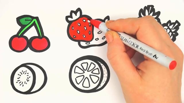 Bolalar uchun mevalar rasm chizish/Drawing Berries and Fruits for kids/Рисование Ягоды-Фрукты детям смотреть онлайн