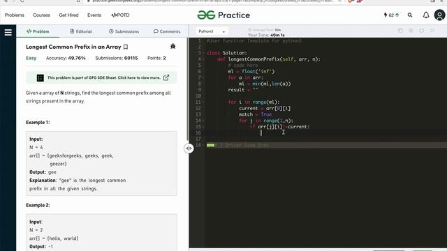 Question-3 Longest Common Prefix in an array (Google coding interview question) смотреть онлайн