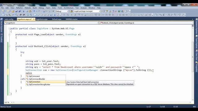 ASP.NET Tutorial | How to create a website| Working with Login form | Part-2 смотреть онлайн