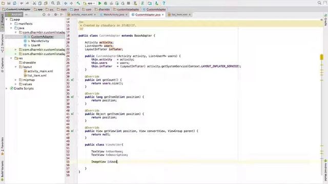 Create Custom List Adapter With model & Gson смотреть онлайн