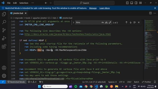 Solución (FIX): Apache JMeter: Initial heap size set to a larger value than the maximum heap size.. смотреть онлайн