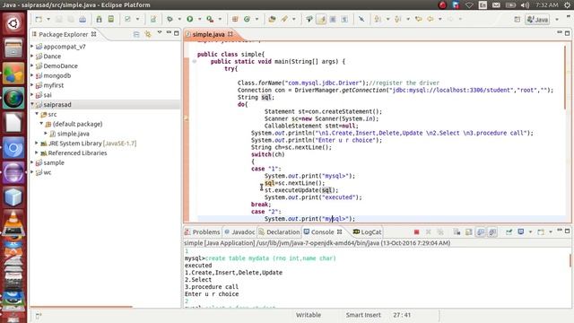 Jdbc Java mysql using eclipse смотреть онлайн