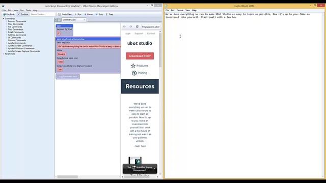Ubot Studio Plugin [Advanced Screen and Windows - send keys focus active window] смотреть онлайн