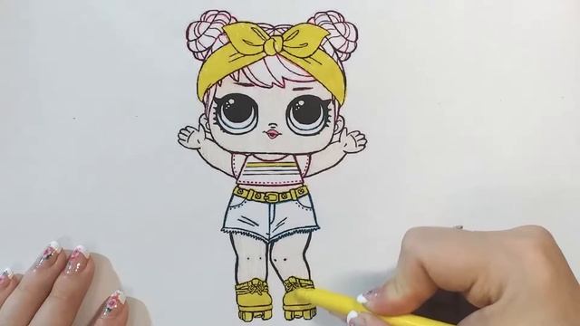 L.O.L. Surprise. Раскраска куклы ЛОЛ ДОН или coloring LOL DAWN смотреть онлайн
