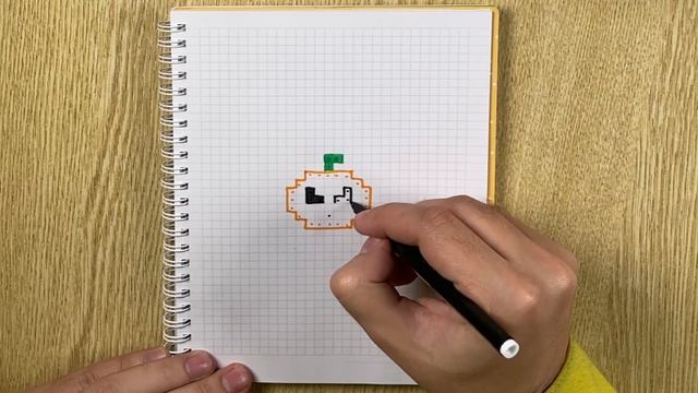 Как нарисовать злую тыкву-смайлик на Хэллоуин | Маленькие лёгкие рисунки по клеточкам для срисовк смотреть онлайн