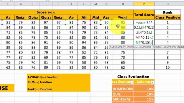 Ms Excel 2010 | How to Calculate Percentage Score for Student | School score in Percentage смотреть онлайн