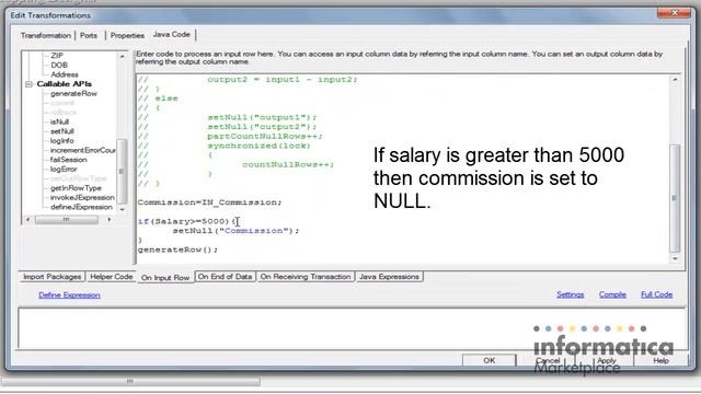 Using IsNull & SetNull API in Java Transformation смотреть онлайн