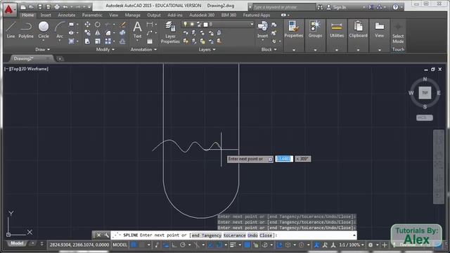 Spline tool in AutoCAD смотреть онлайн