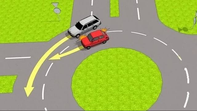 У кого преимущество на выезде с кольца? смотреть онлайн