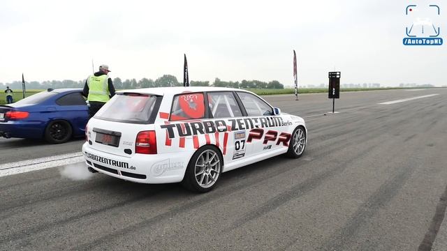 855HP Audi S4 Avant vs 500HP BMW 335i 1/2 MILE SPEED TRAP by AutoTopNL смотреть онлайн
