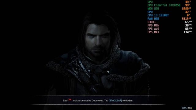 Middle-earth : Shadow of Mordor benchmark on budget PC i3 10100f with GTX1050 смотреть онлайн