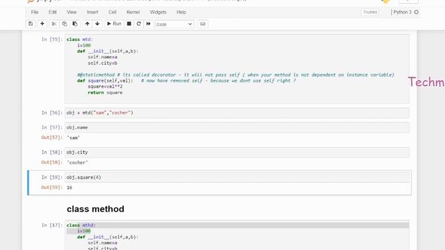Static method / Class method in Python Explained | Python course for beginners | Techmaima смотреть онлайн