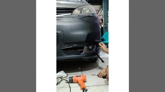 wrapping bamper mobil warna hitam oracal matt. смотреть онлайн