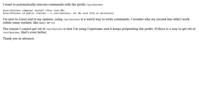 Using /usr/bin/env to change directory смотреть онлайн
