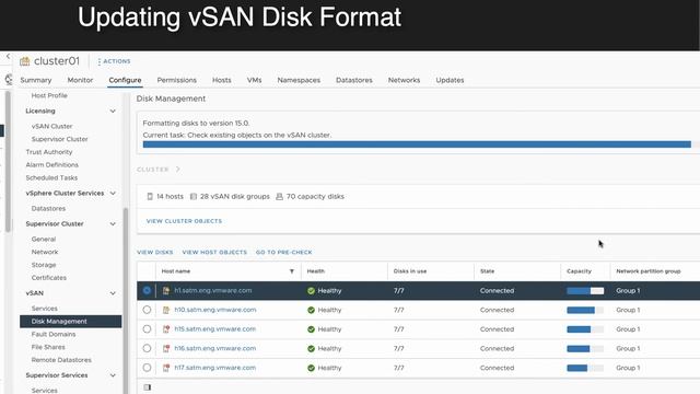 VMware vSAN - How to upgrade disk format смотреть онлайн
