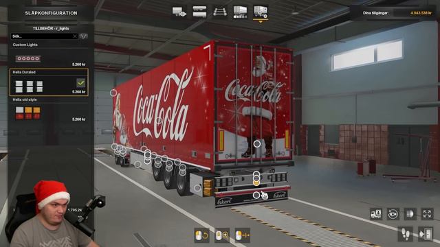 GODJUL KÖR MED ETT HELT EGET SKIN! - EURO TRUCK SIMULATOR 2 - Logitech G923 смотреть онлайн